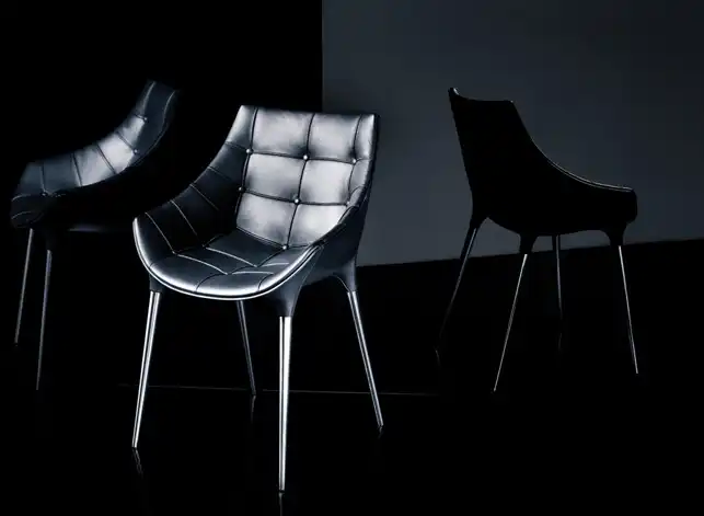 Black leather seating