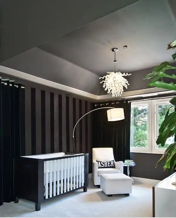 Black nursery room contemporary touch