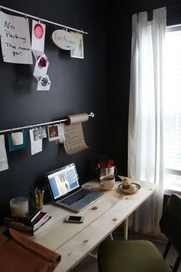 Black wall office room