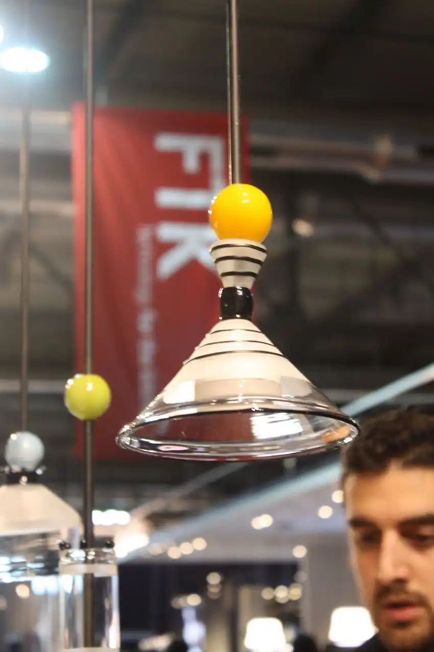 We just love these funky and colorful blown glass pendants. They could be used as kitchen island lighting or over a dining table.