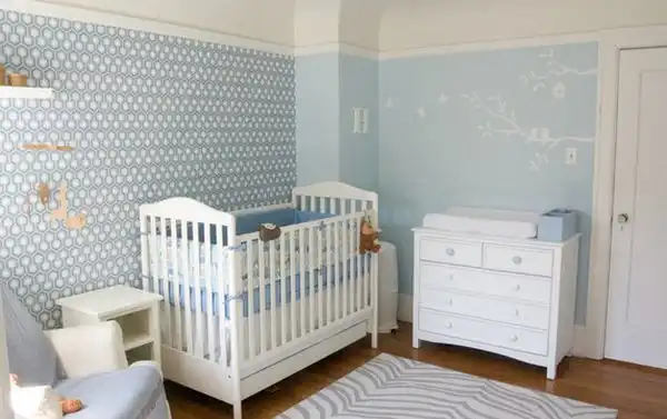 Blue nursery room calming effect