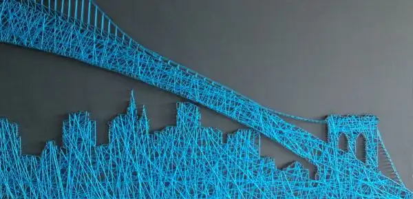 Blue string art