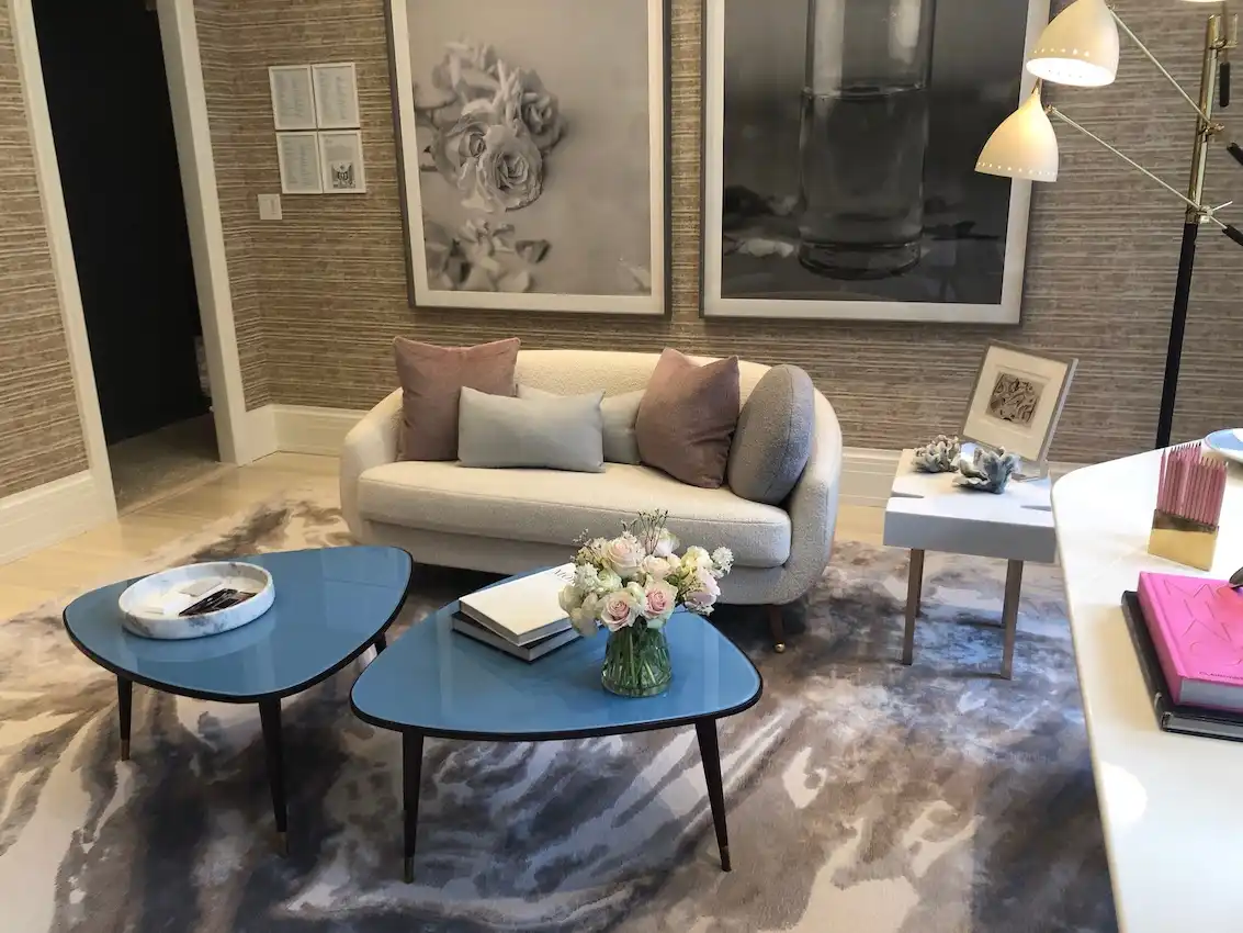 Blue top tables KB showhouse