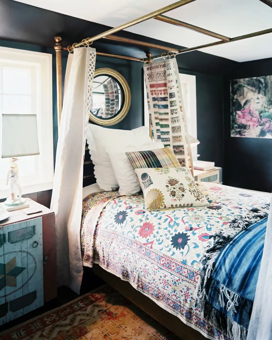 Bohemian blue bedroom