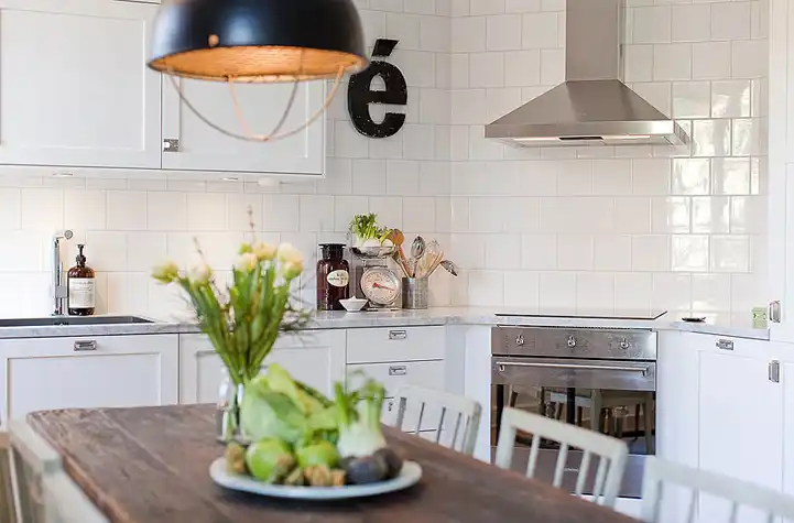Bold light fixtures for kitchen