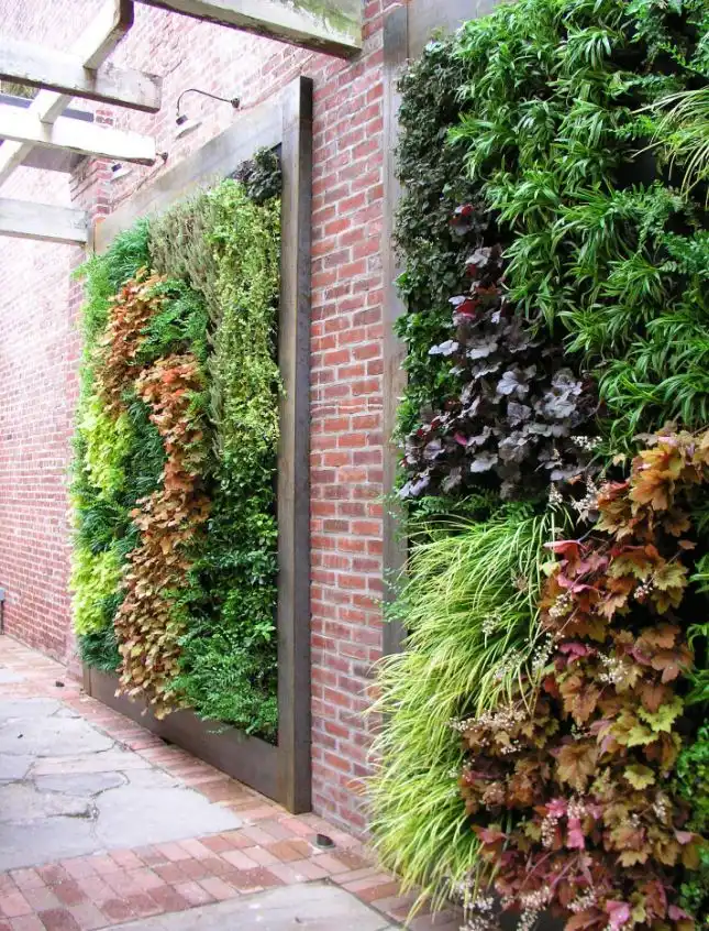 Brick and vegitation wall