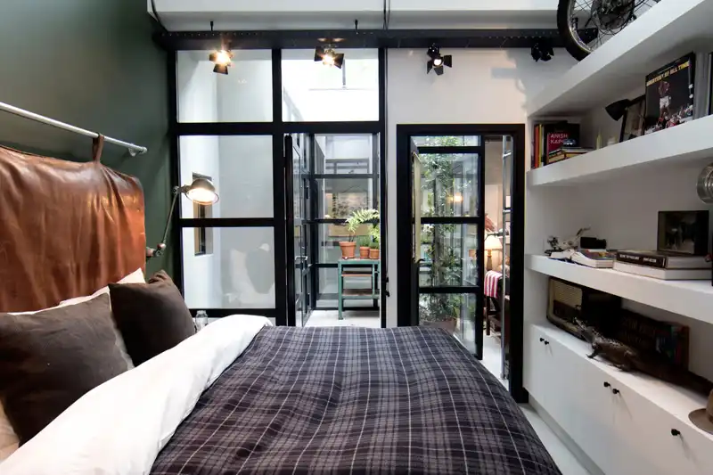 Bricks amsterdarm garage loft built in shelves