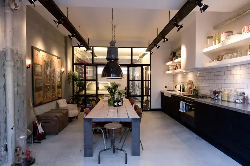 Bricks amsterdarm garage loft concrete polished floor