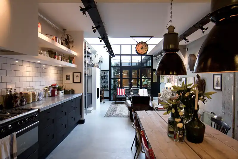 Bricks amsterdarm garage loft kitchen