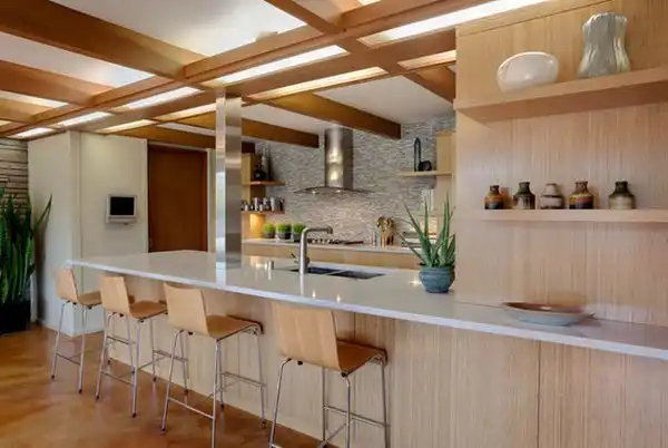 Brown kitchen interior