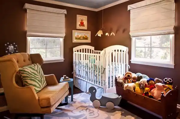 Brown nursery room design