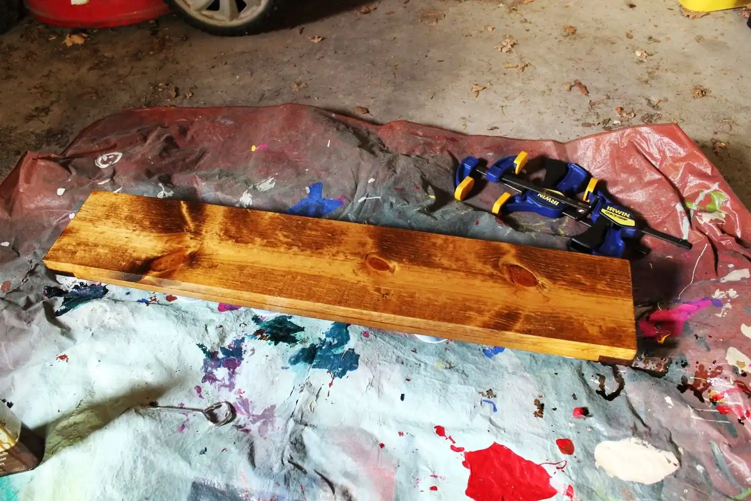 Brush wood stain