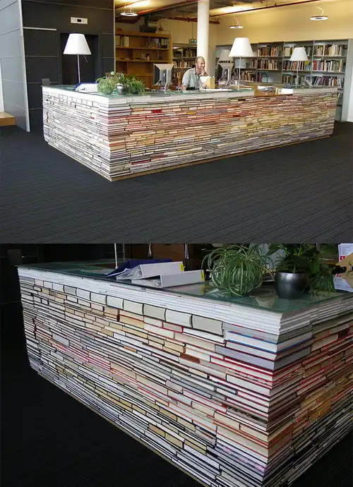 build-a-reception-desk-with-tons-of-books