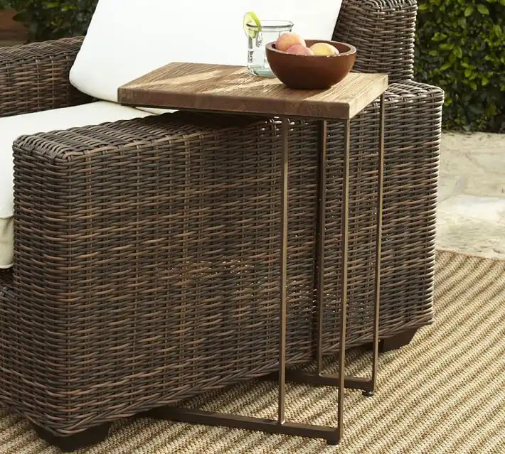 C side table tavern wood top