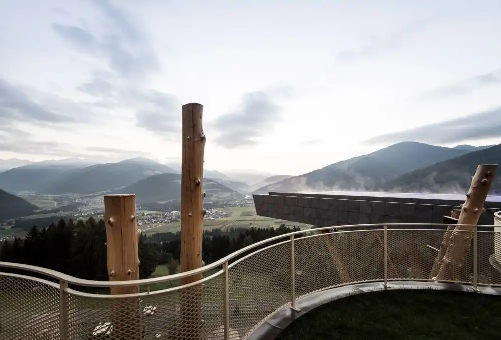 Cantilevered sky pool with views to South Tyrolean Dolomites Hotel