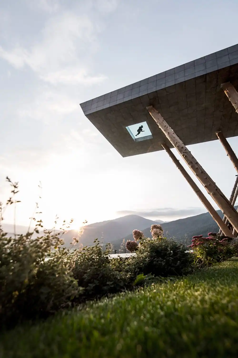 Cantilevered sky pool with views to South Tyrolean Dolomites design