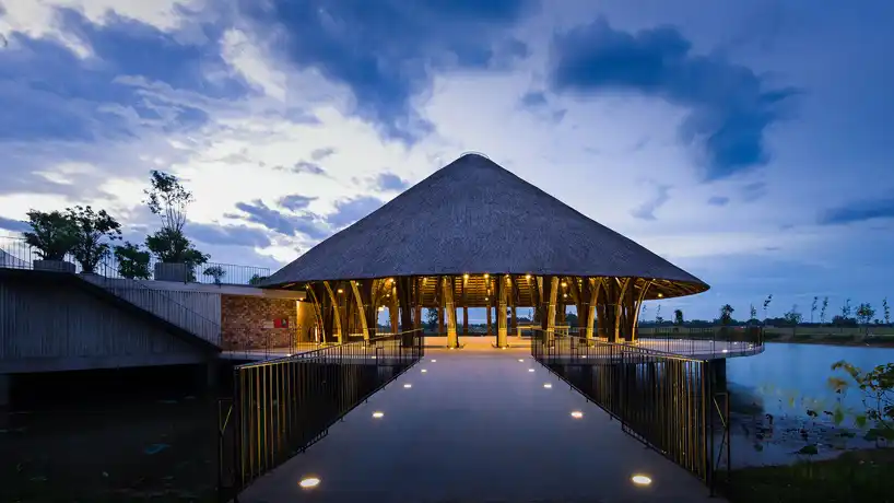 Center using bamboo and thatch night