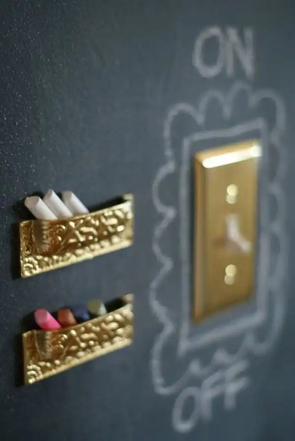 Chalkboard paint around light switch