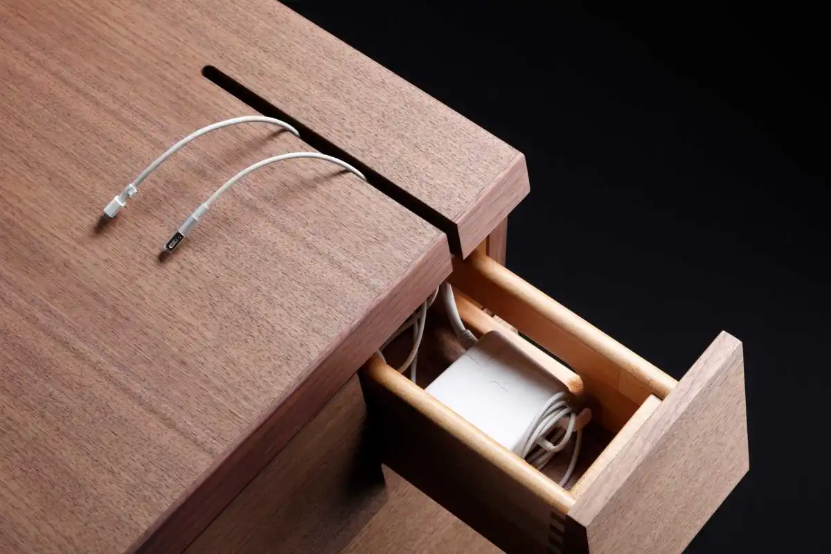 chargers and cables in a special drawer