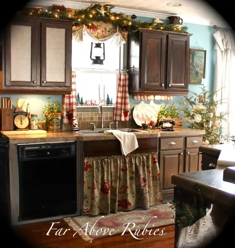Christmas french country kitchen decor