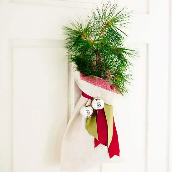 Christmas front door decoration mini christmas tree