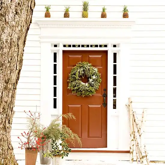 Christmas front door decoration tropical