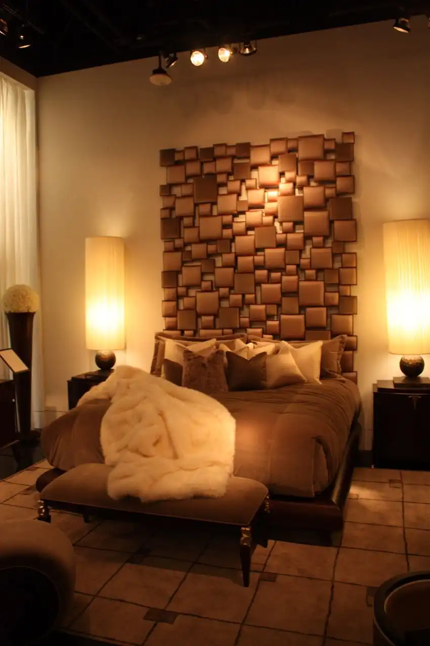 A large custom construction from Christopher Guy is very dramatic.