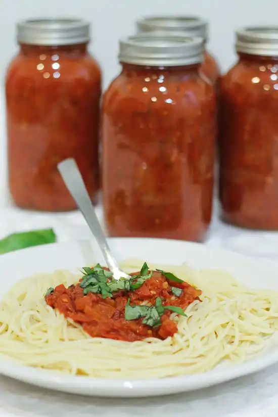 Chunky tomato sauce pasta