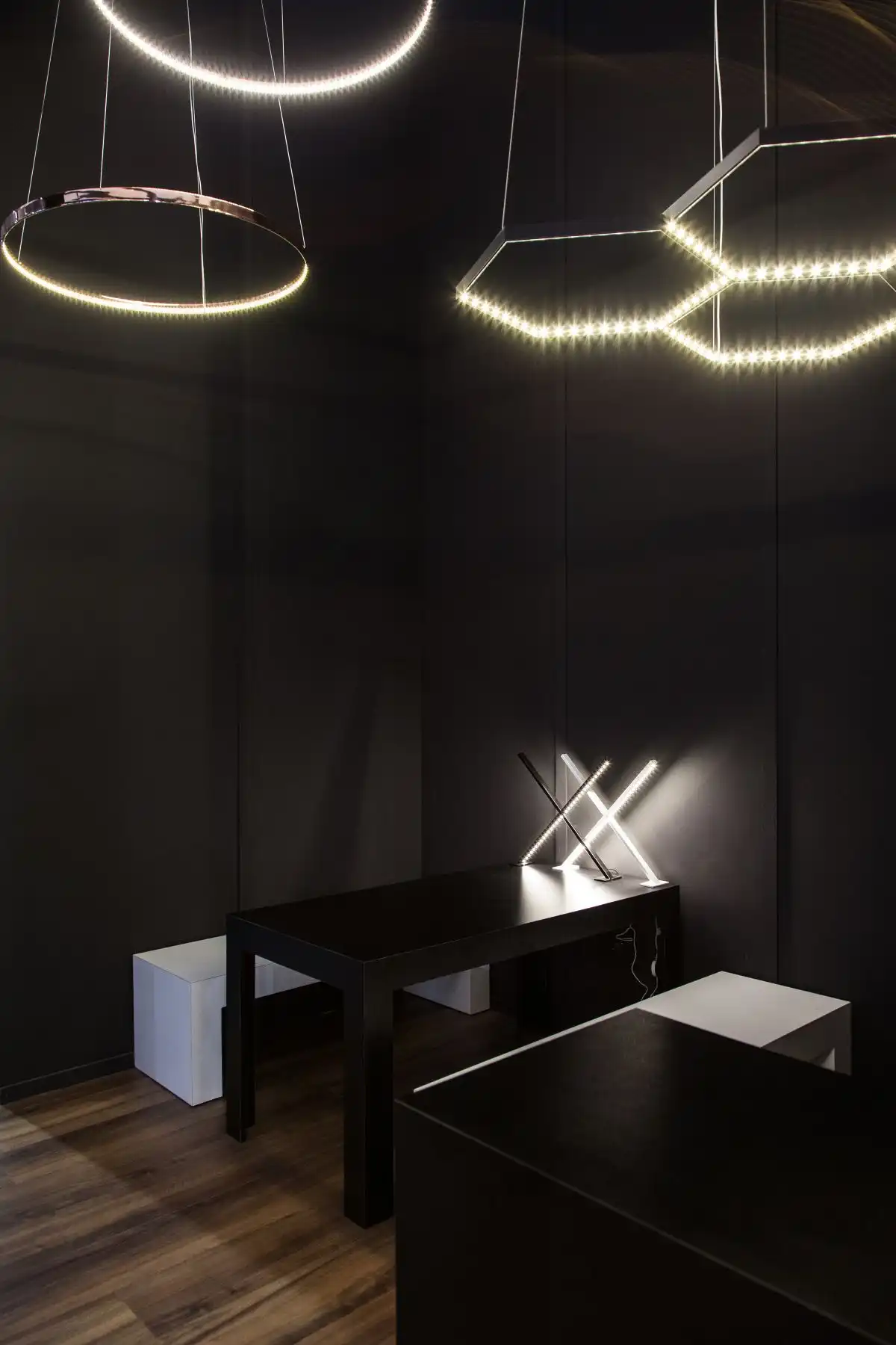circle chandeliers