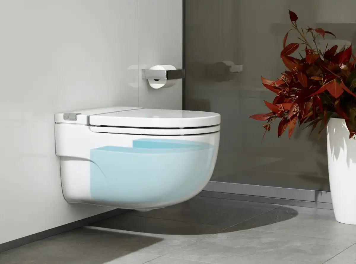 Close coupled ceramic toilet