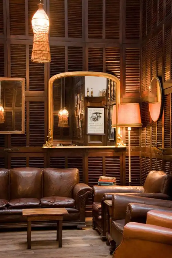 Coffee shop shutters window wall