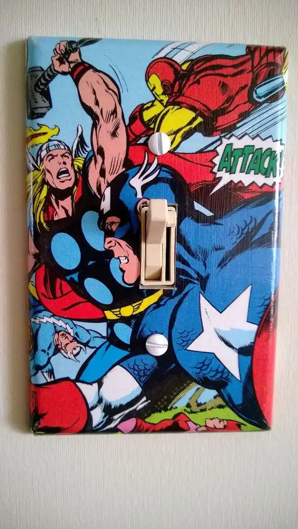Comic books cover light switch