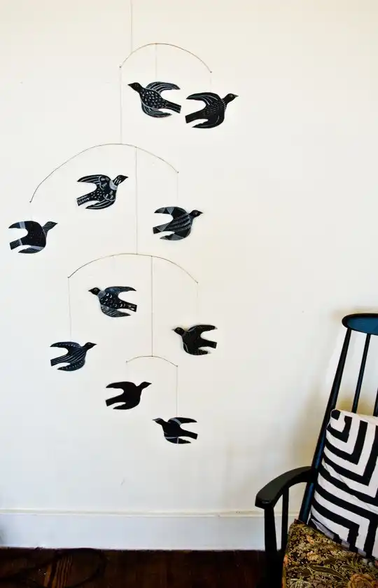 completely different paper bird mobile