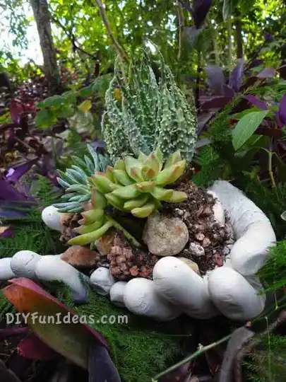 Concrete hand planter diy