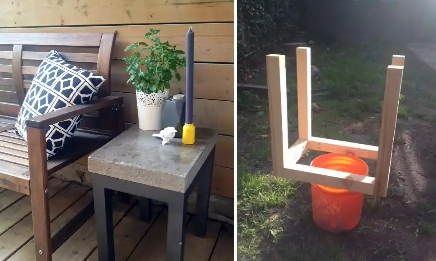 Concrete top side table