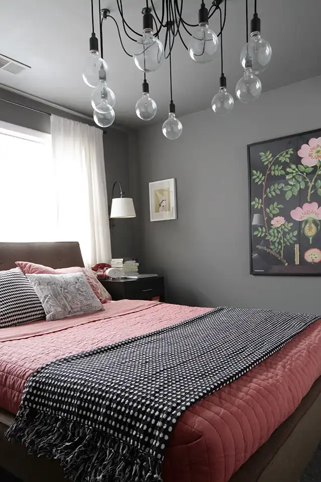 Coral bedding mint wall art