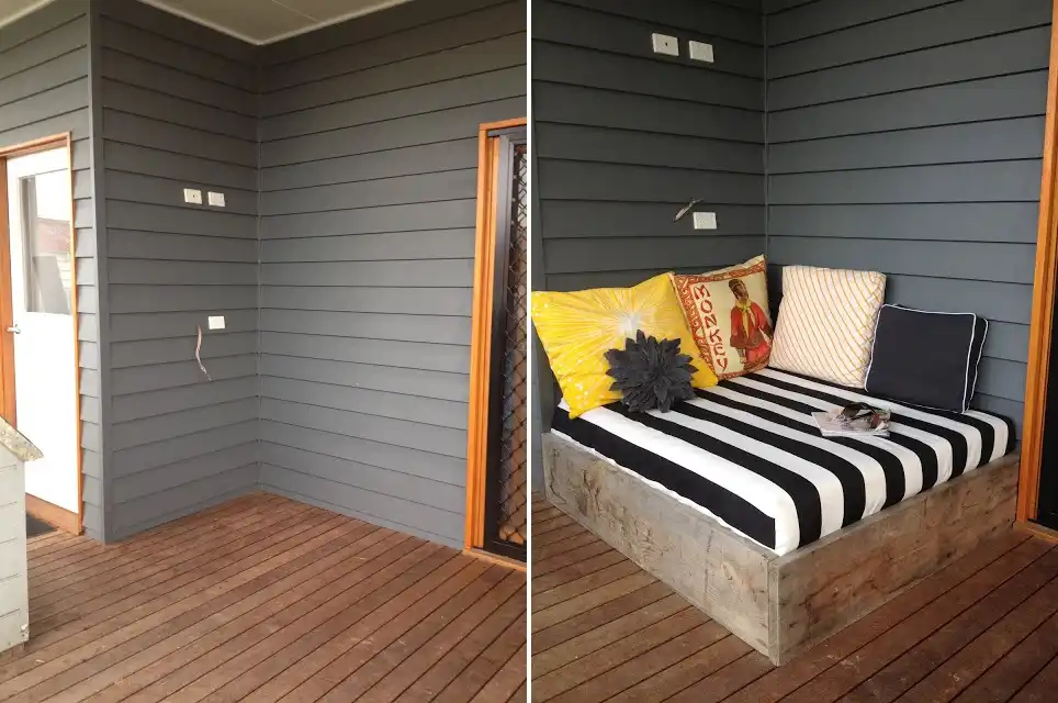 Corner patio seating diy