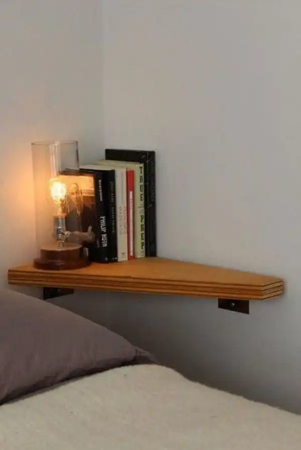 Corner shelf like night stand