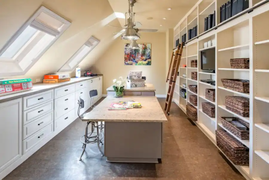 Craft room idea in San Francisco with beige walls