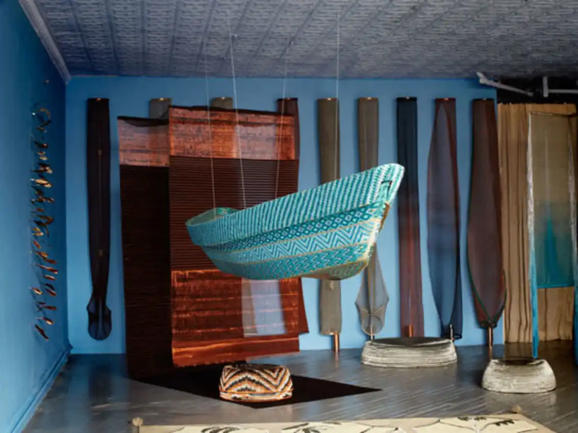 dam-images-daily-2013-11-hechizoo-exhibition-hechizoo-textile-exhibition-01-bead-covered-canoe