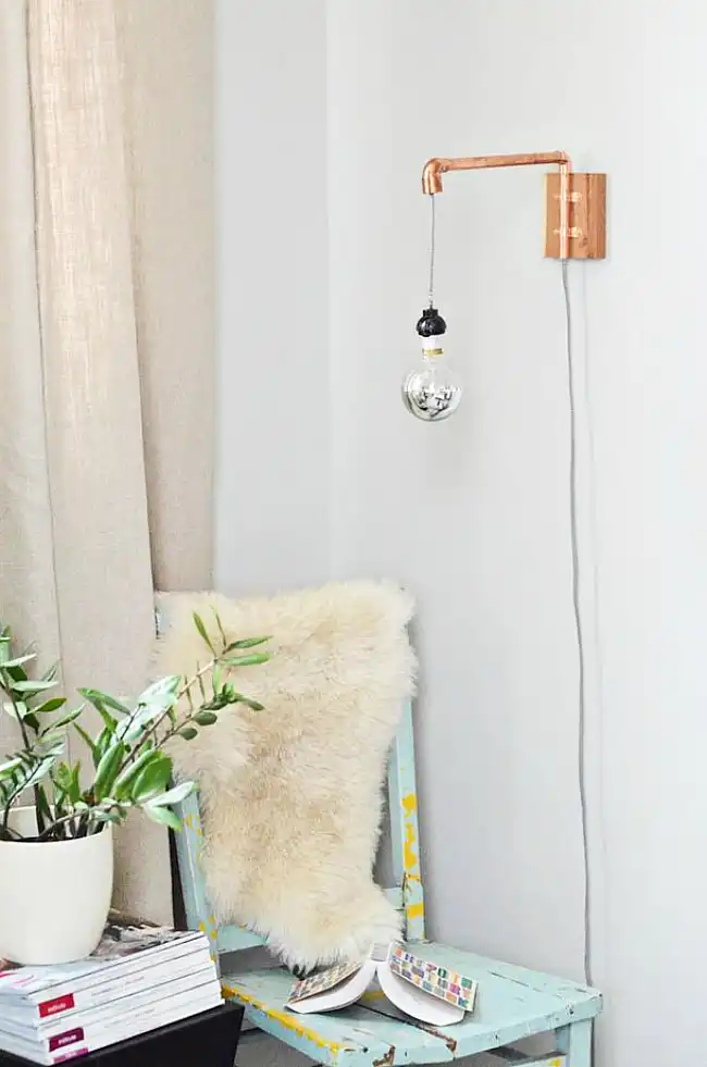 diy copper sconce