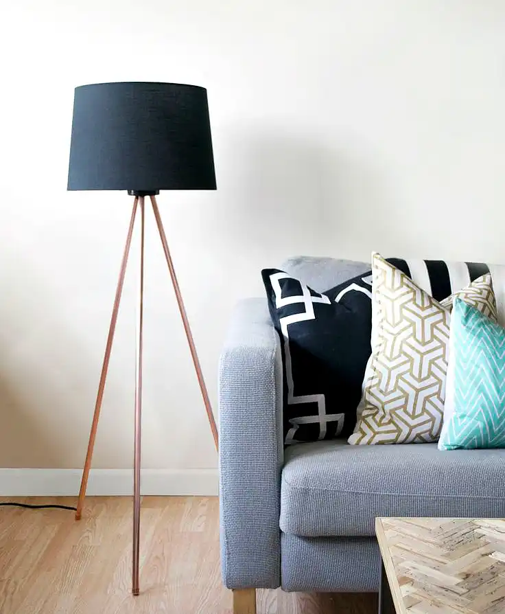 diy copper tri lamp