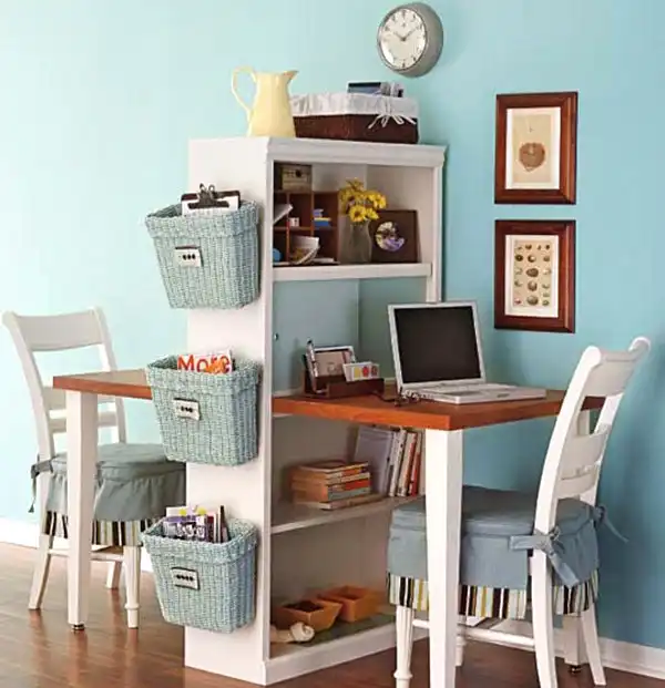 Diy double wooden desk