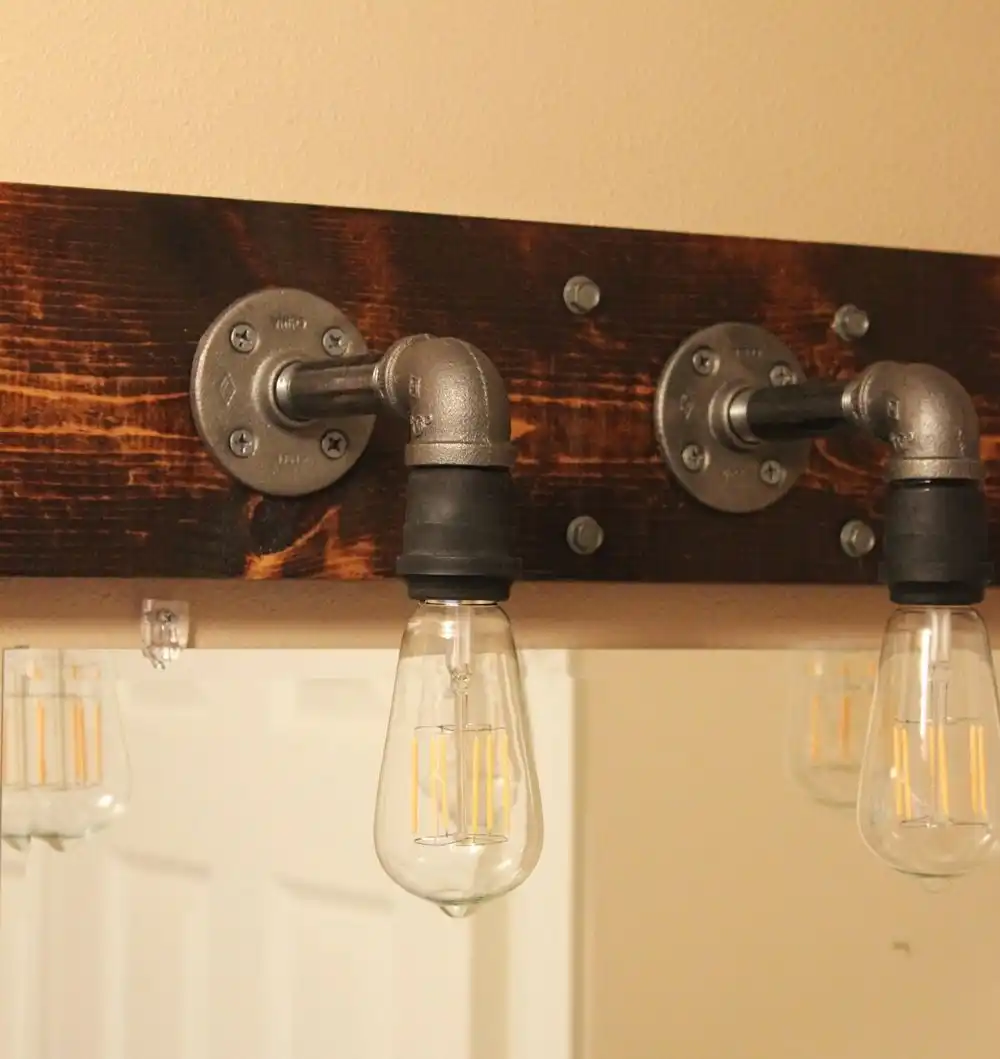 Diy industrial bathroom lighting system