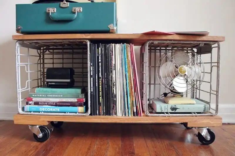 Diy industrial record cabinet