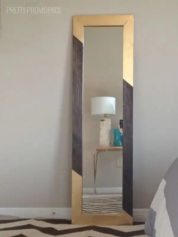 Diy mirror frame gold dipped