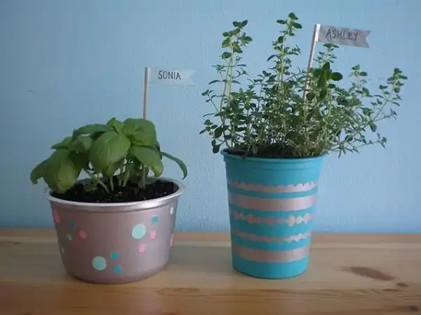 Yogurt containers: Easy DIY planters