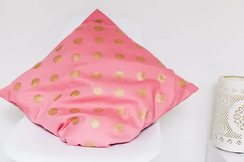 Diy polka dot cushion