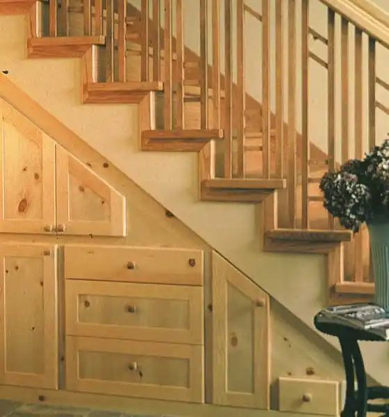 Drawers built under stair storage4