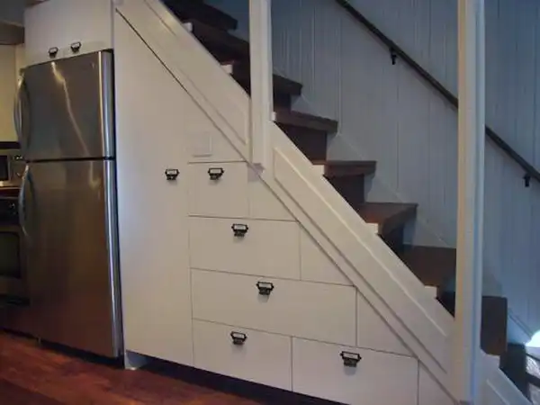 Drawers built under stair storage5